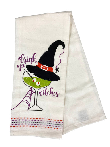 Drink Up Witches Dishtowel    
