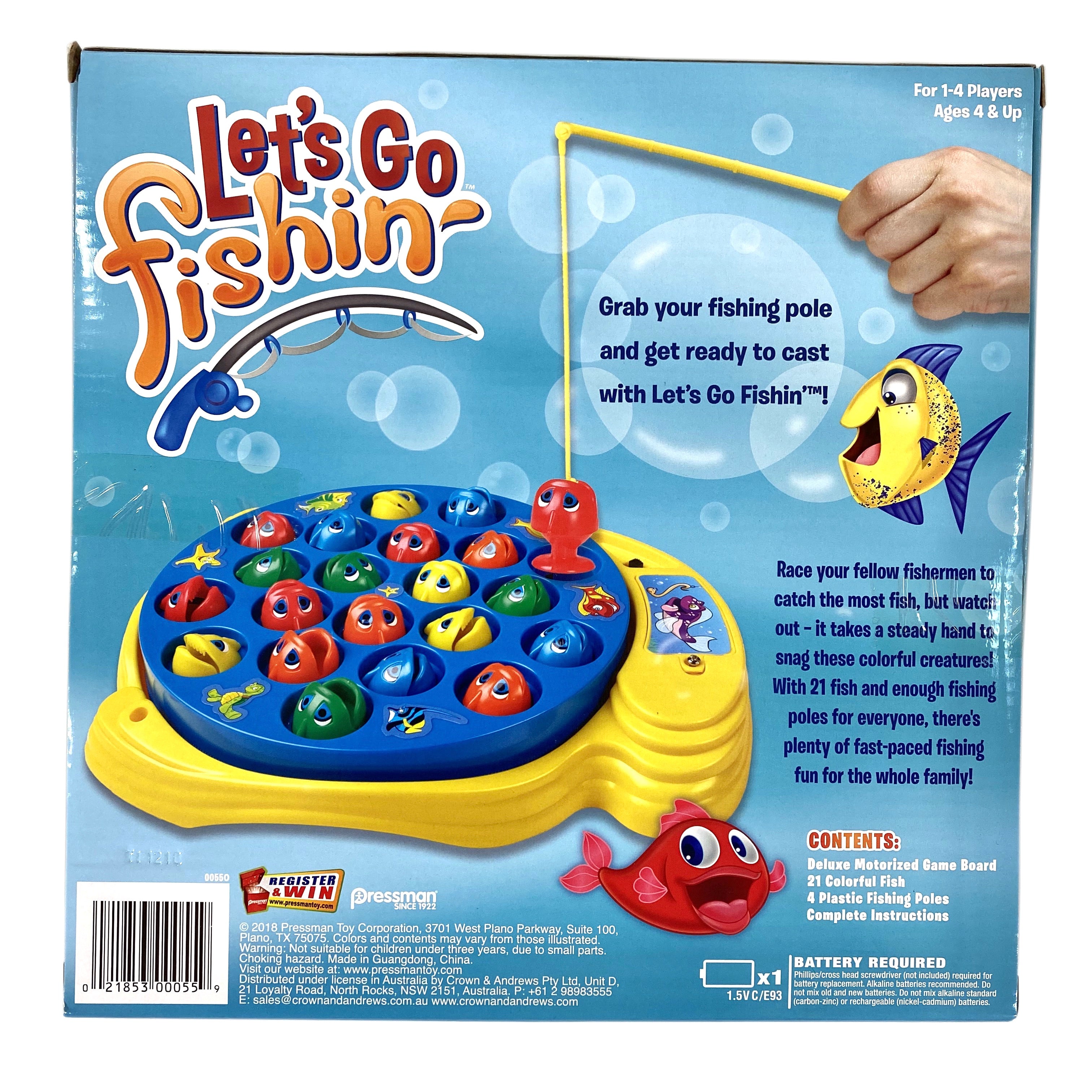 Let's Go Fishing Board Game, 1-4 Players, Ages 4 & Older
