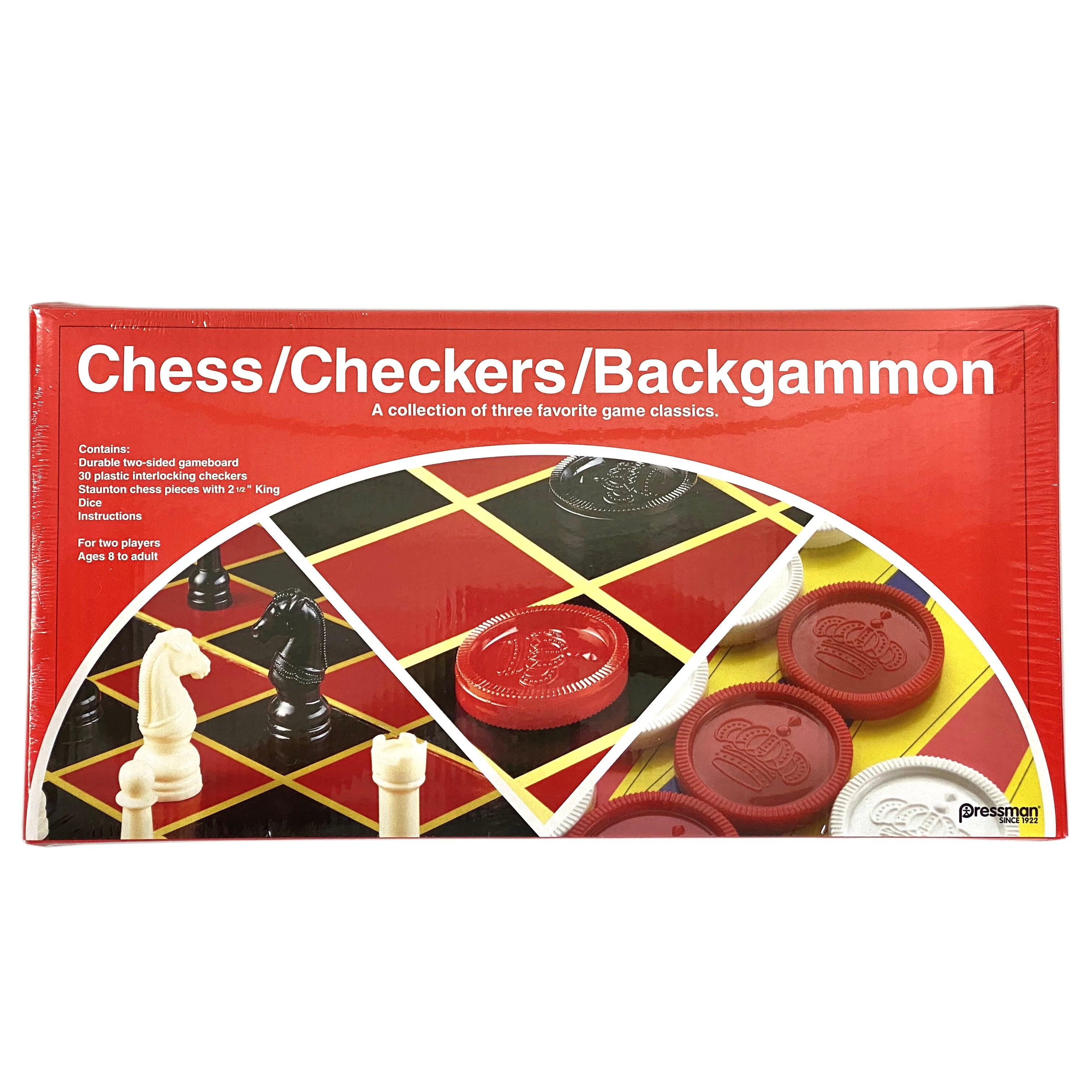 Chess - Checkers - Backgammon Combination Set    