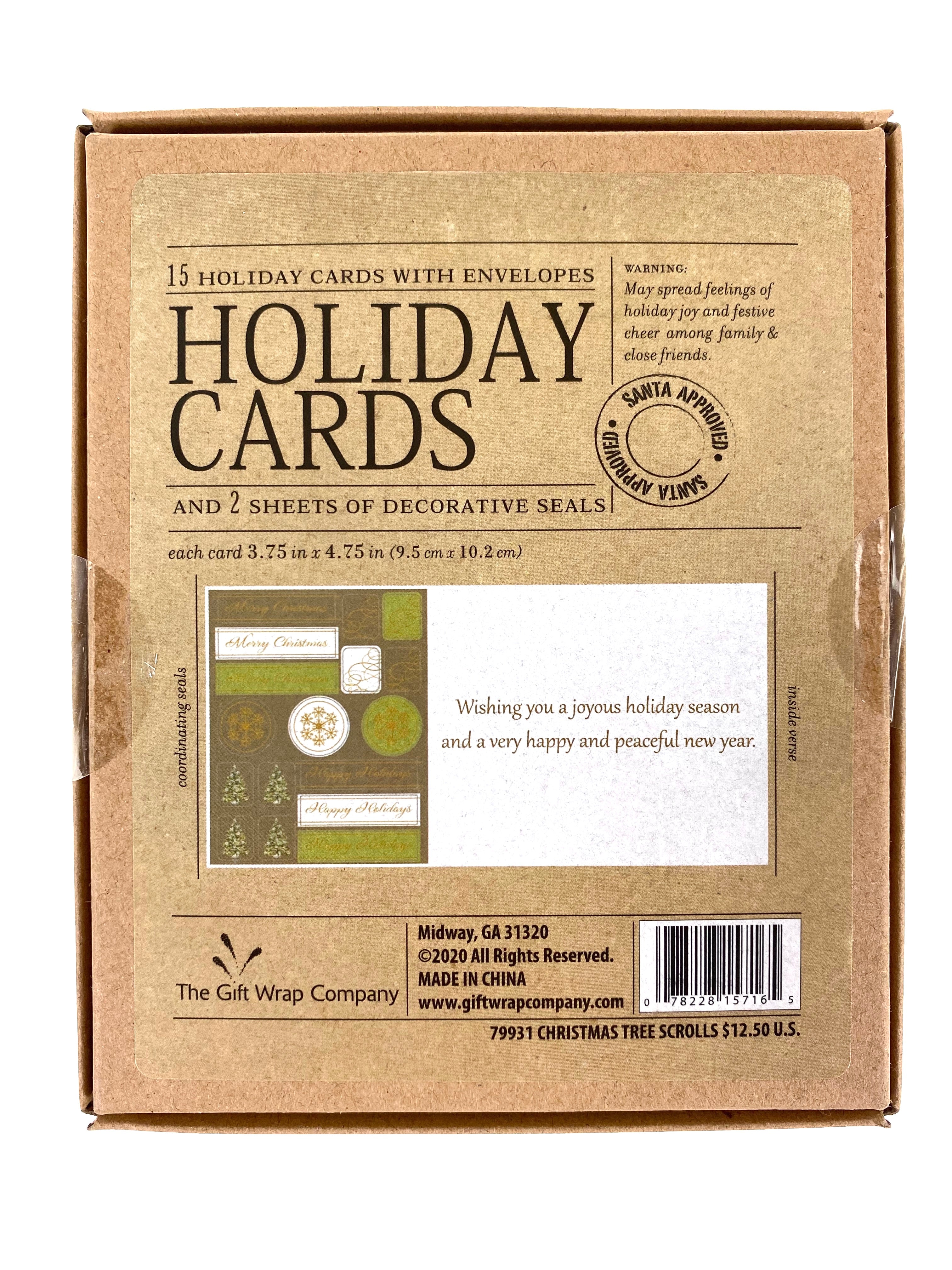 Boxed Christmas Cards - Christmas Tree Scrolls    