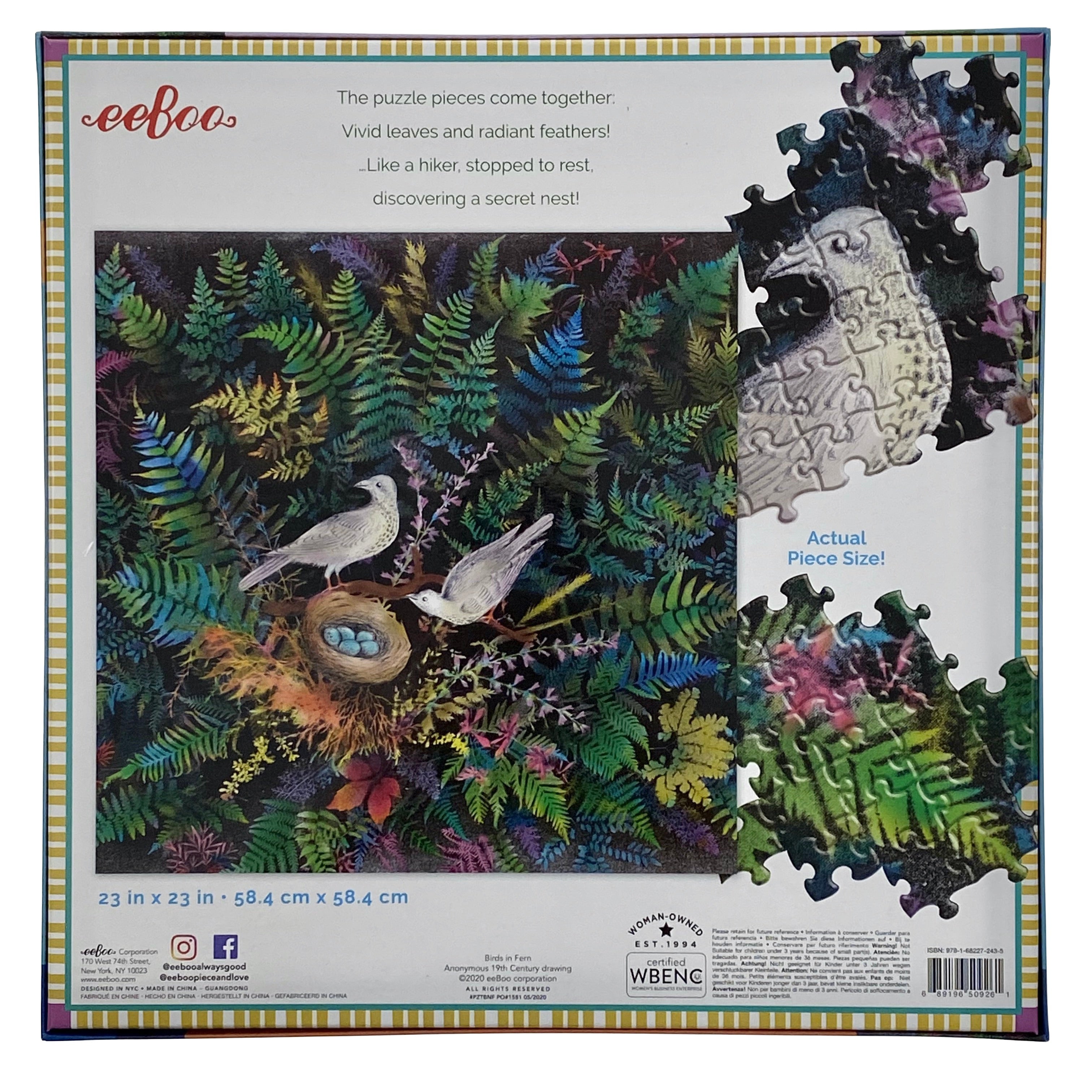 Birds In Fern 1000 Piece Puzzle    