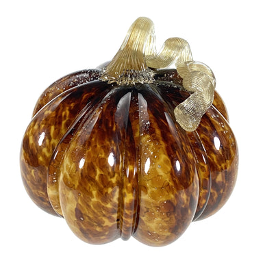 Large Glass Pumpkin - Brown Swirl    