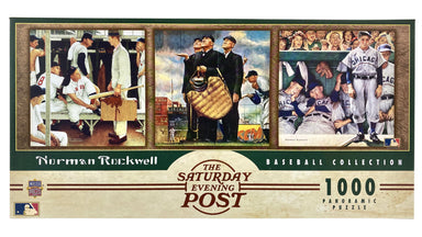 Saturday Evening Post Norman Rockwell Baseball 1000 Piece Panoramic Puzzle    