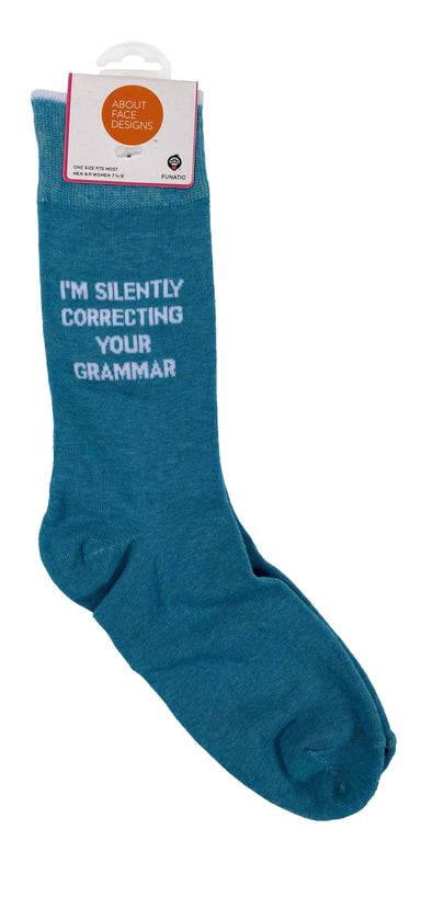 Funatic Crew Socks I'm Silently Correcting Your Grammar    