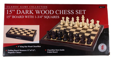 Chess Set - 15 Inch Dark Wood    