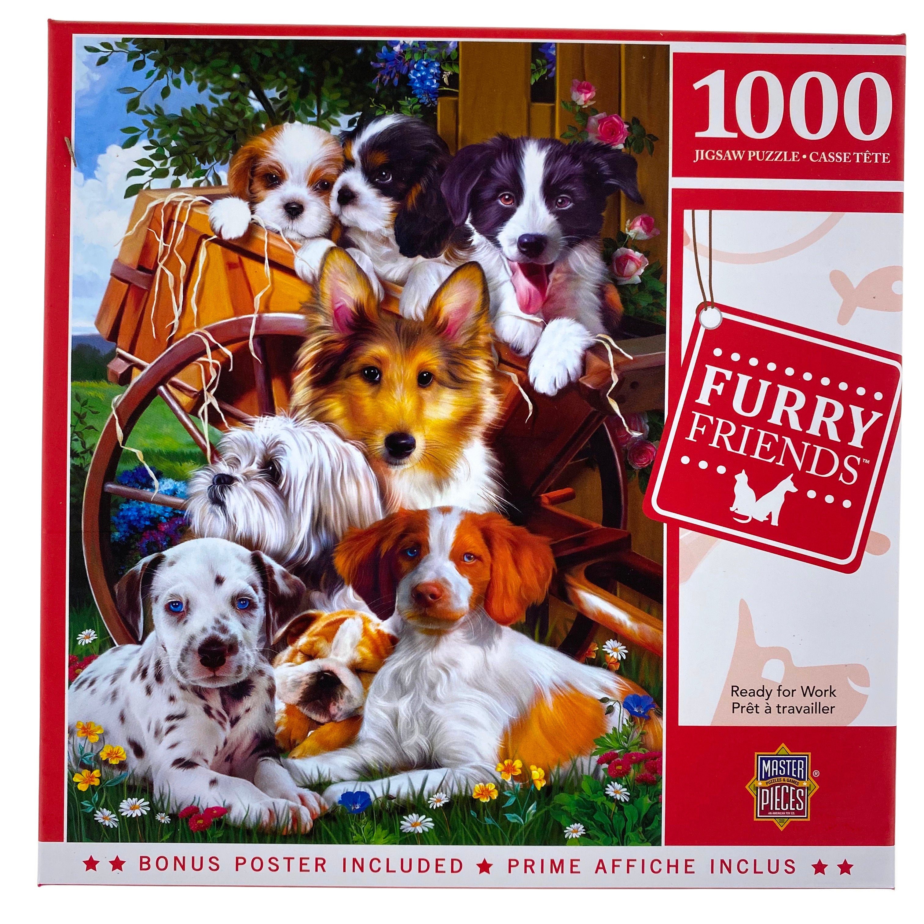 Furry Friends Ready For Work 1000 Piece Puzzle    