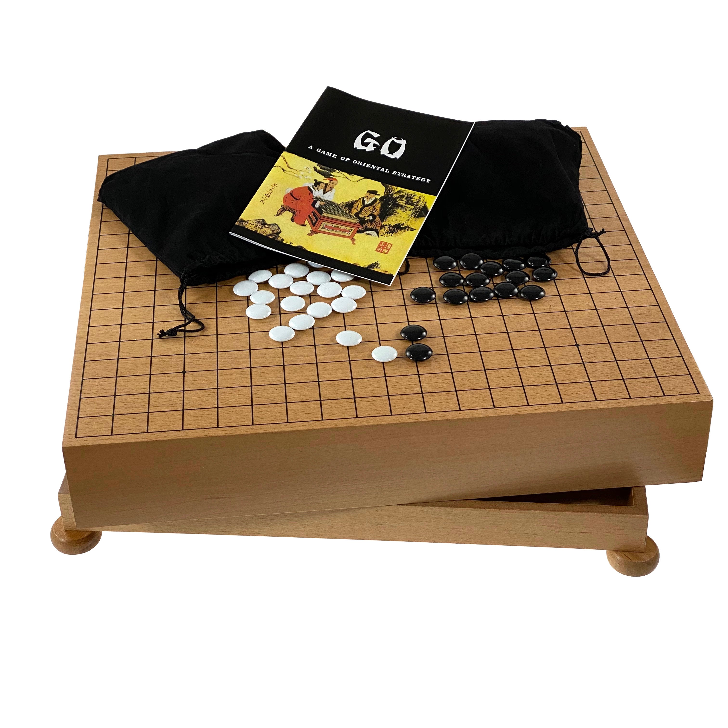 Deluxe Complete Wooden Go Game And Storage Chest    