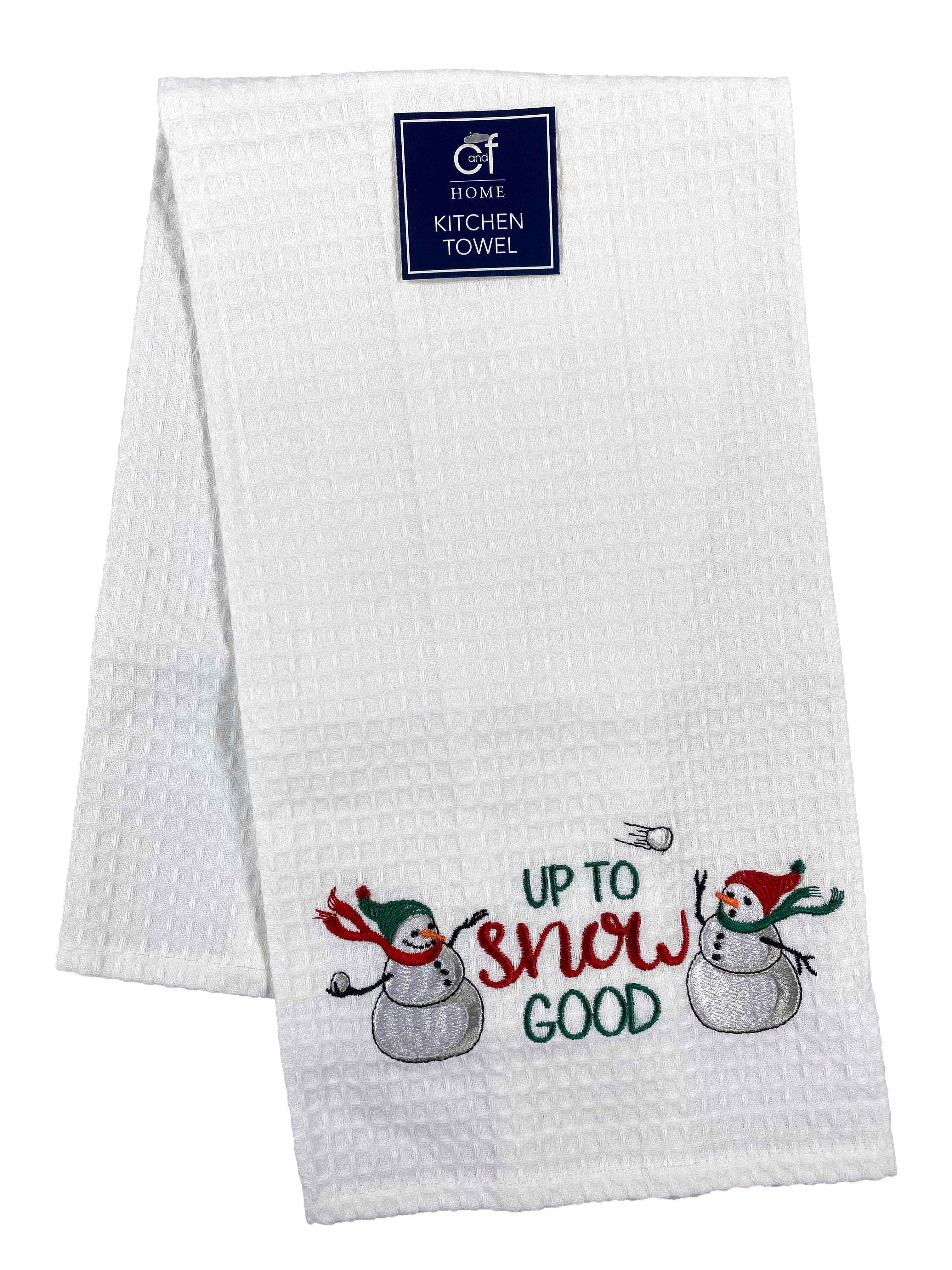 Up To Snow Good Snowmen - Waffle Weave Kitchen Towel    