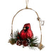 Glass Cardinal In Pine Branch Arch    
