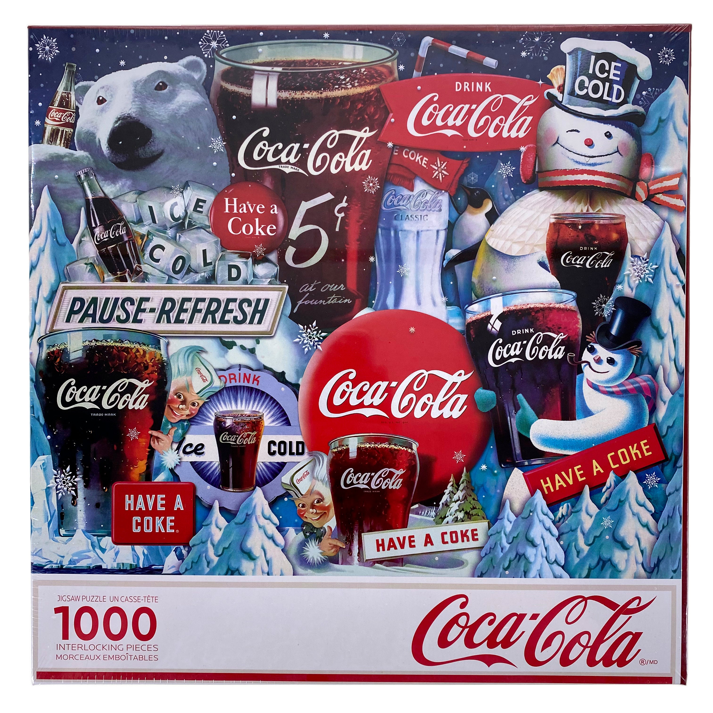 ALLIED PRODUCTS Coca-Cola 1000 Piece Puzzle, Coke Bottles Artwork, 30 