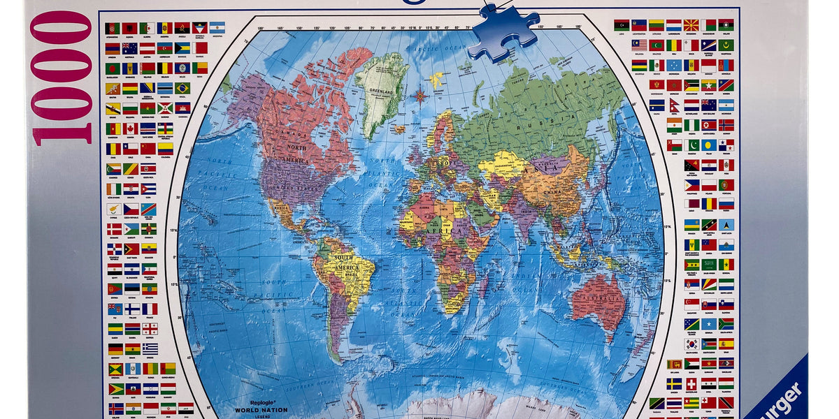 Political World Map 1000 Piece Puzzle — Bird in Hand