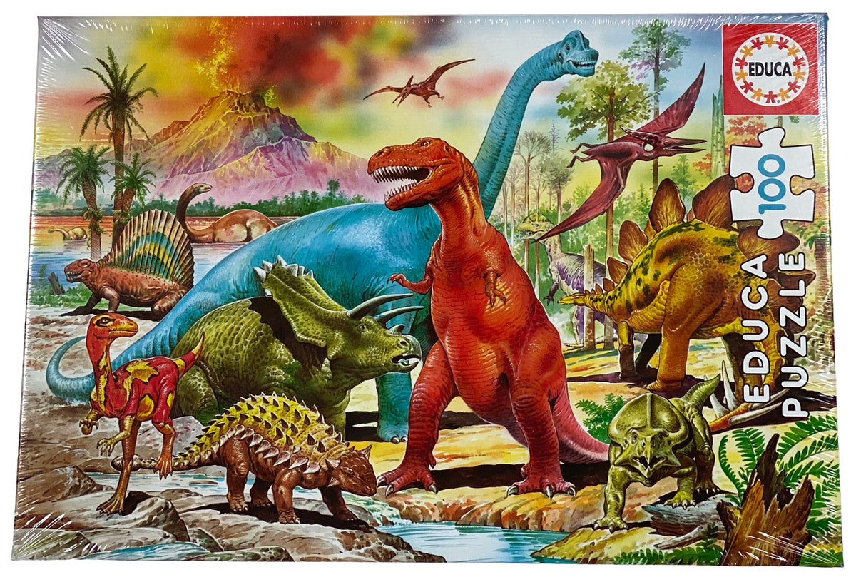 Puzzle Dinosaure 5 Ans 100 pieces - Ptérodactyle et Triceratops