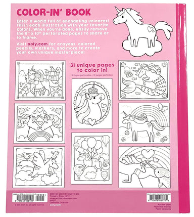 Color-in' Book - Enchanting Unicorns    