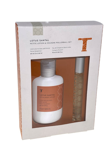 Thymes Lotus Santal Petite Body Lotion and Cologne Rollerball Set    