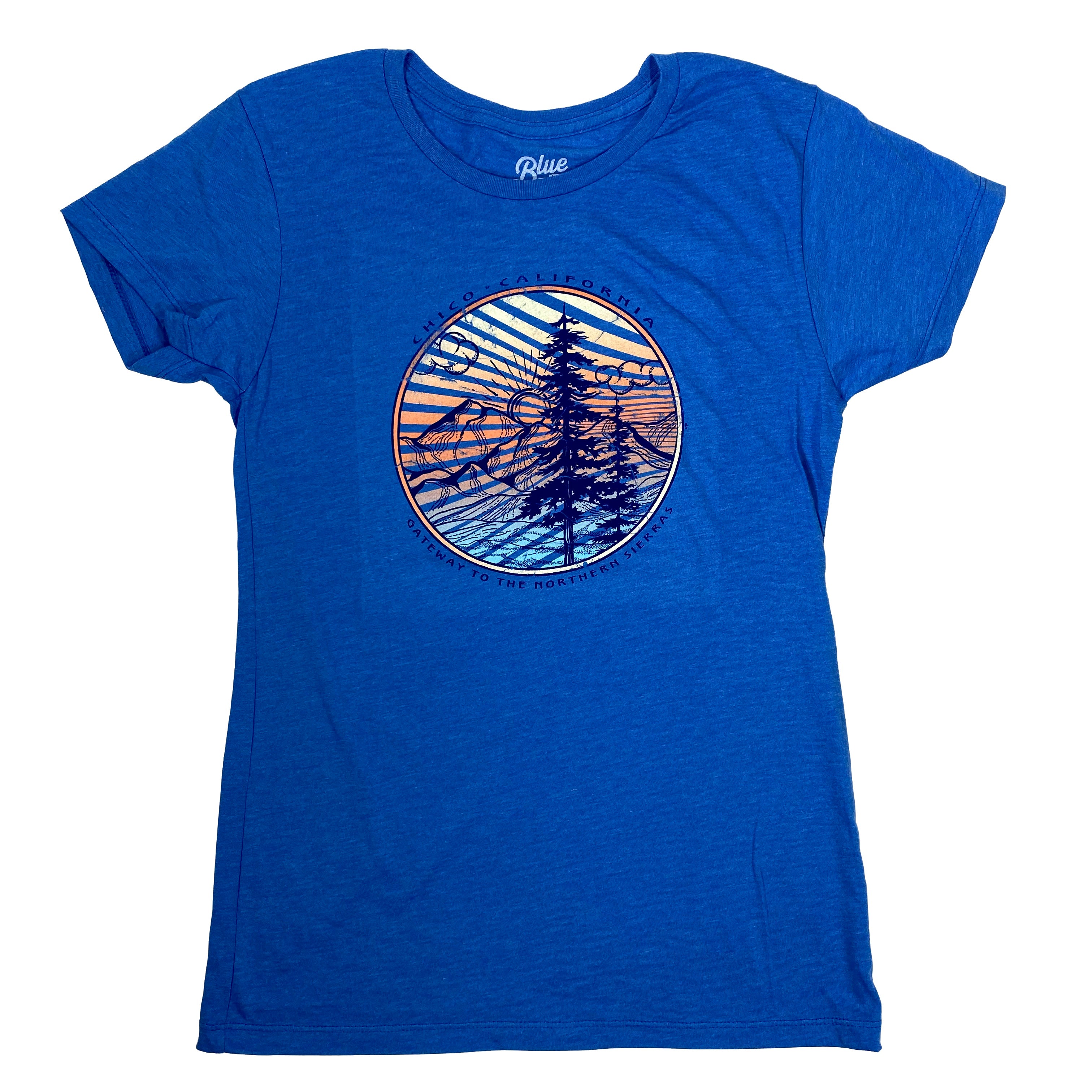 Pickled Mountain Chico - Womens T-Shirt Heather Royal Blue S  