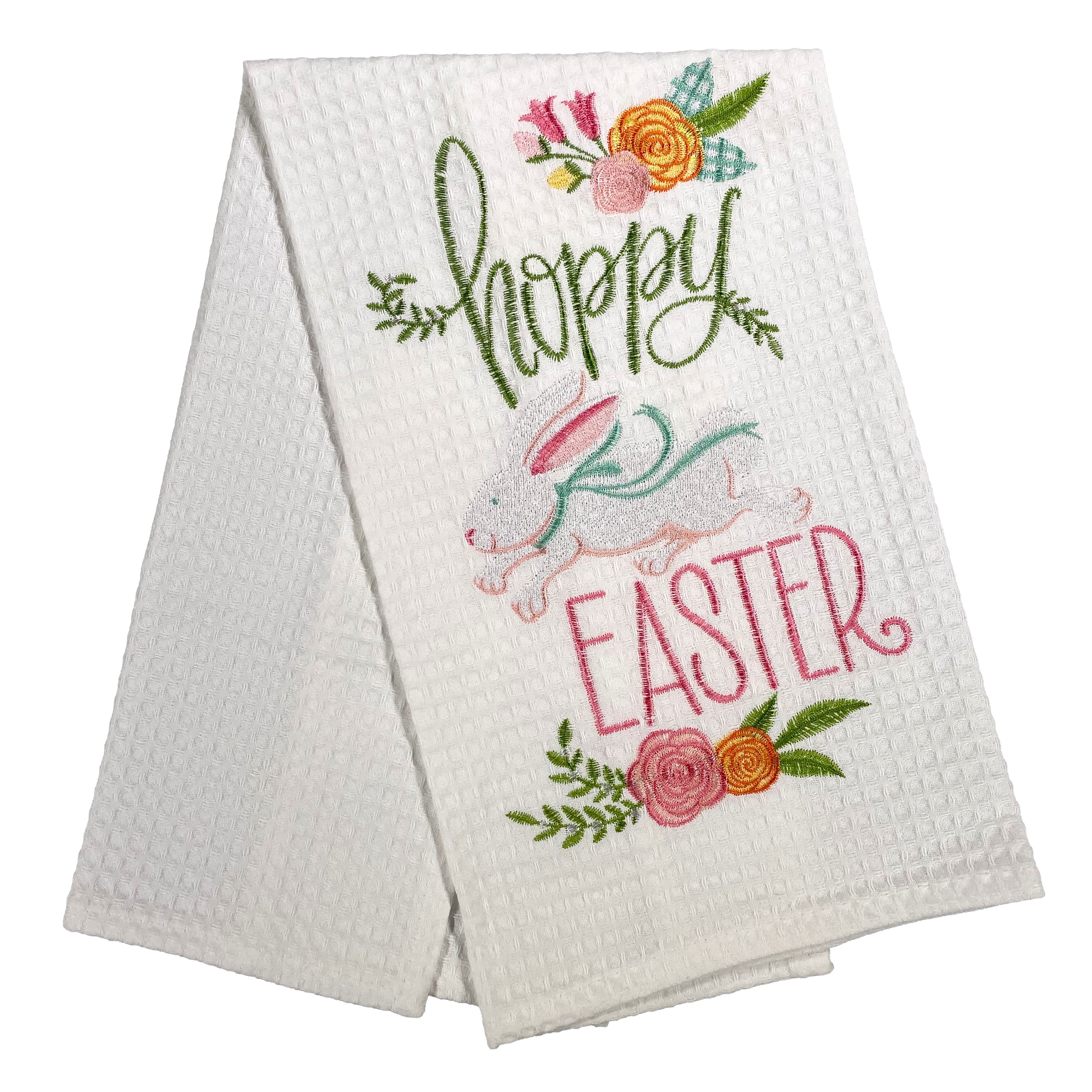 Happy Easter - Waffle Weave Kitchen Towel    