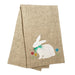White Bunny With Tulips Embellished Dishtowel    
