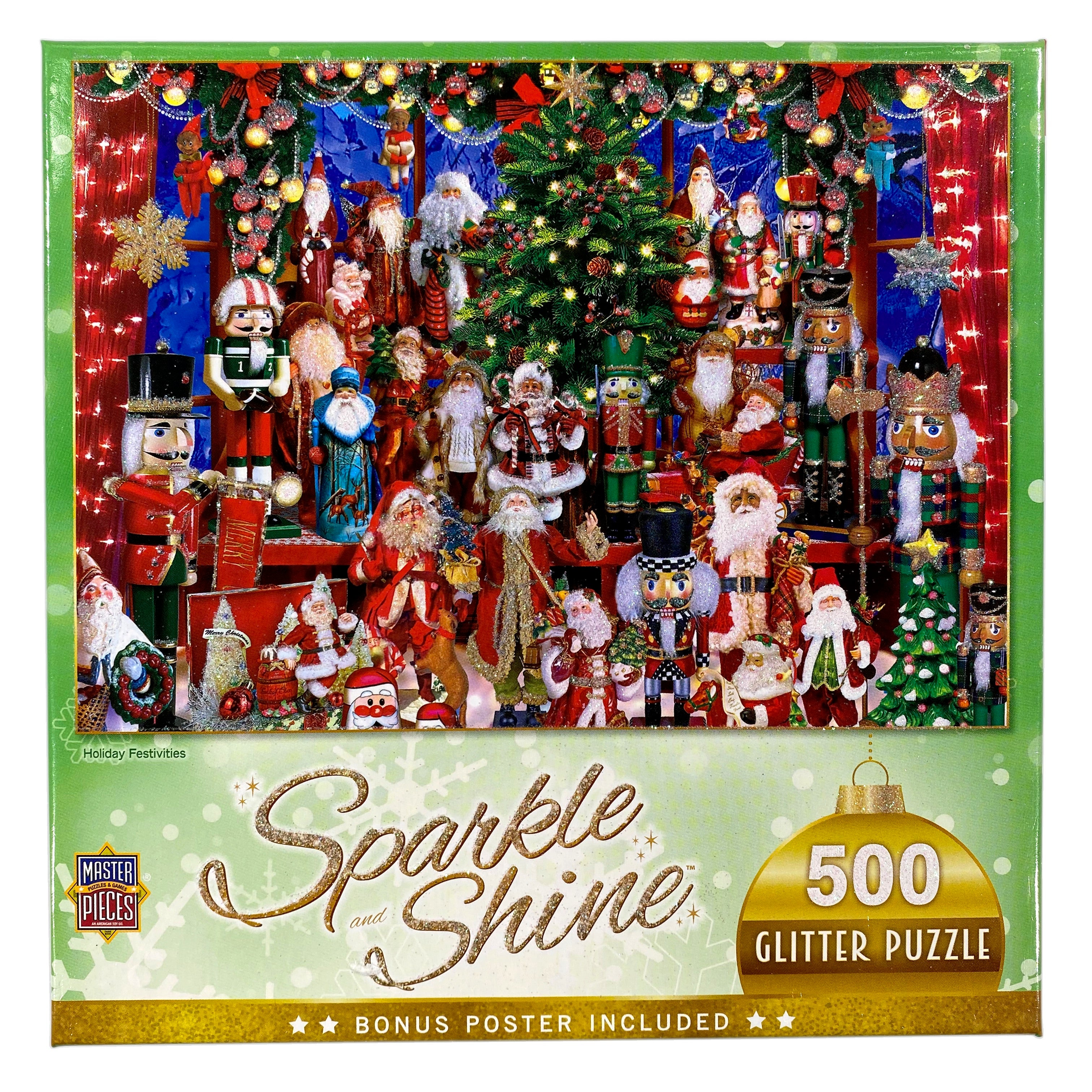 Holiday Festivities 500 Piece Sparkle & Shine Glitter Puzzle    