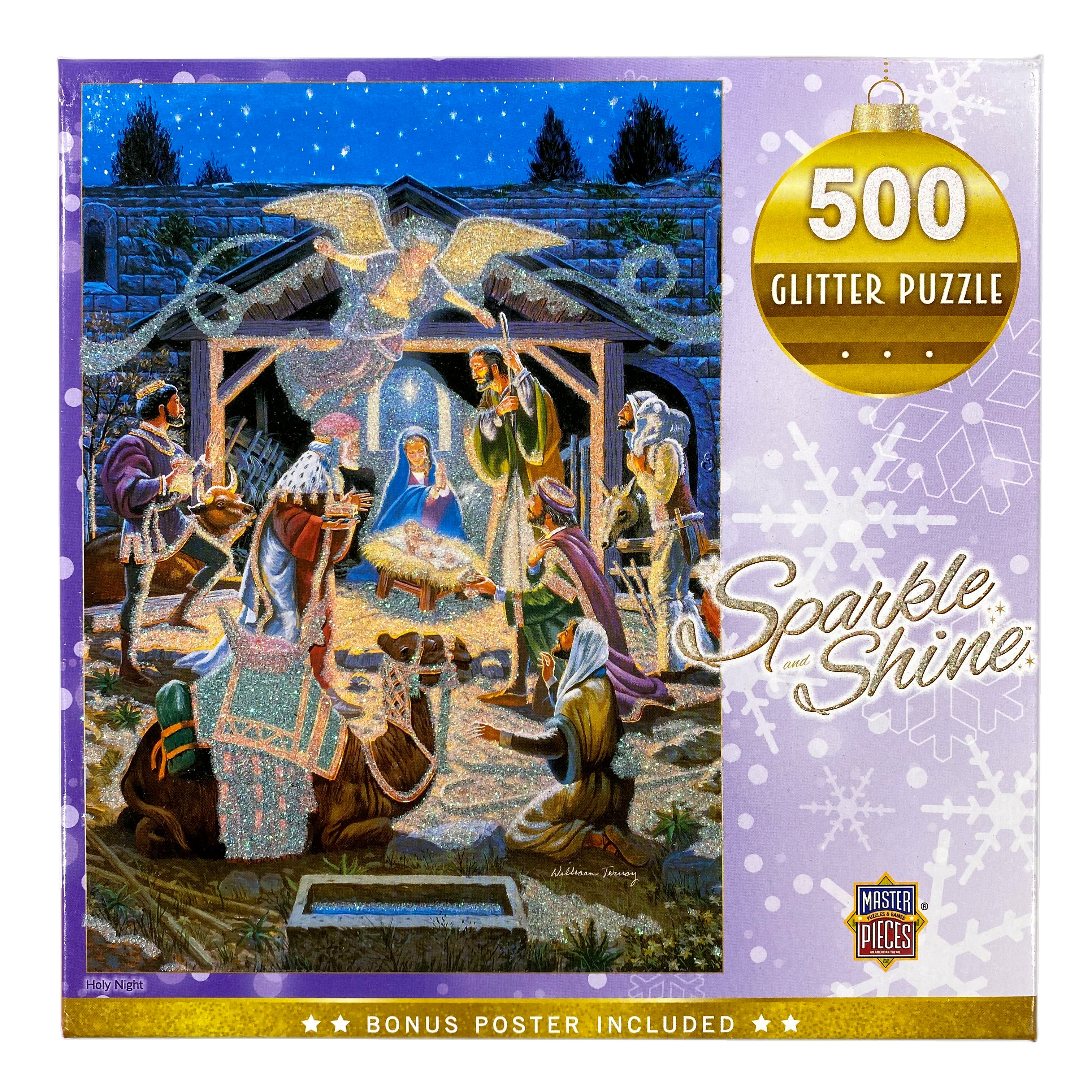 Holy Night 500 Piece Sparkle & Shine Glitter Puzzle    