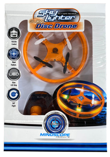 RC Sky Lighter Disc Drone - Orange Glow In The Dark    
