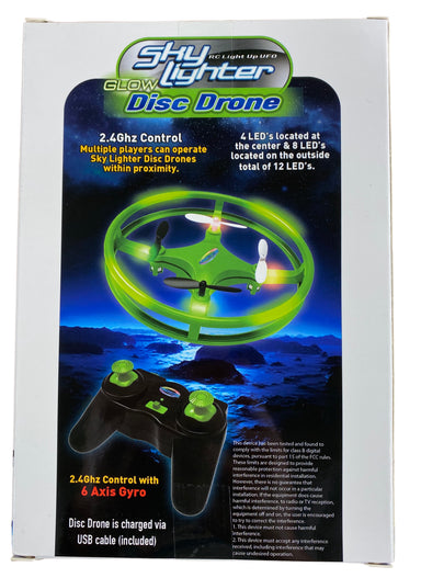 RC Sky Lighter Disc Drone - Green Glow In The Dark    