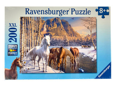 Jigsaw Puzzle ravensburger winter horses 200pc horse snow water