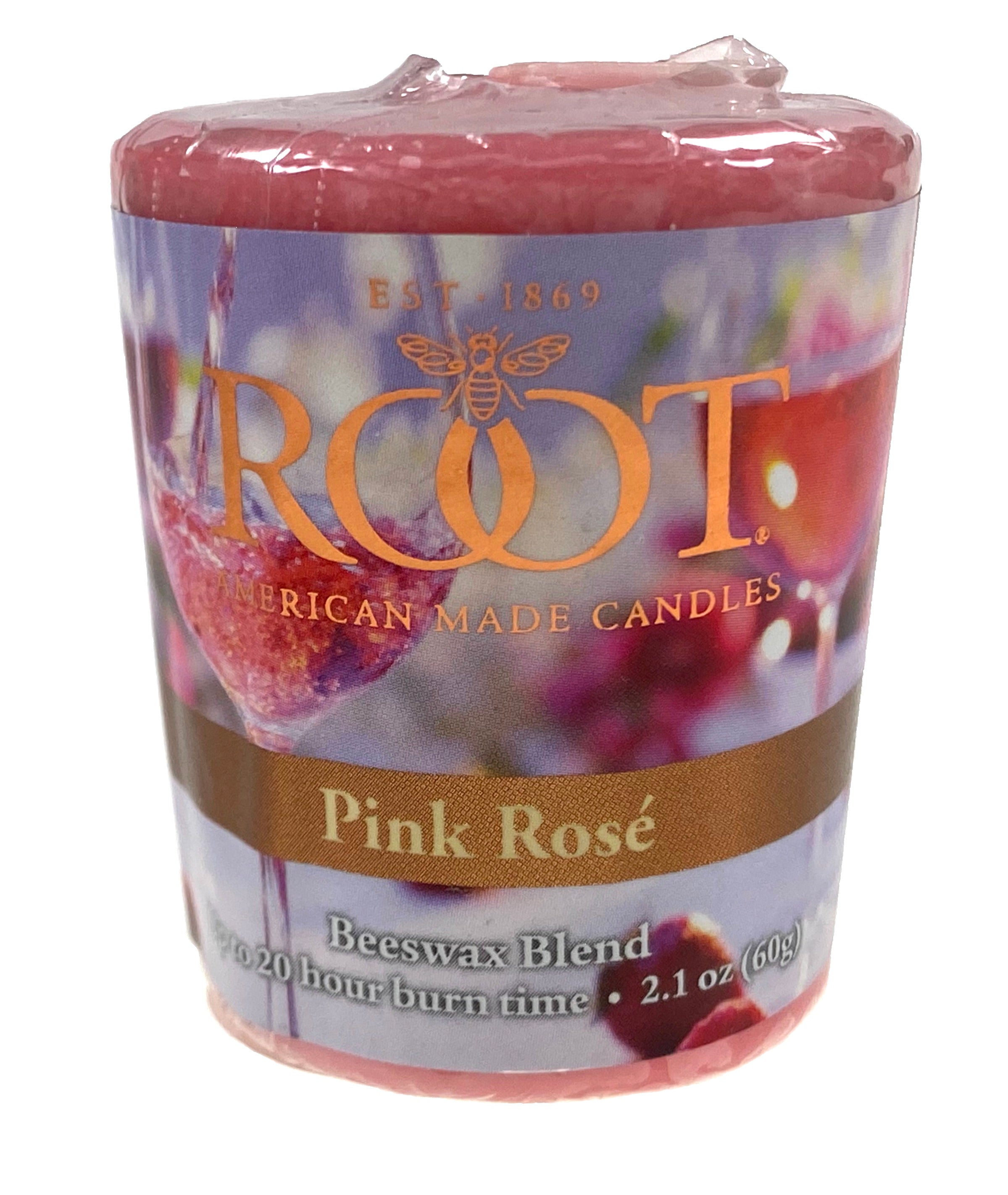 Root Candles 20 Hour Votive Pink Rose    