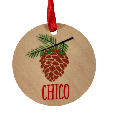 Chico Pinecone Wooden Ornament    