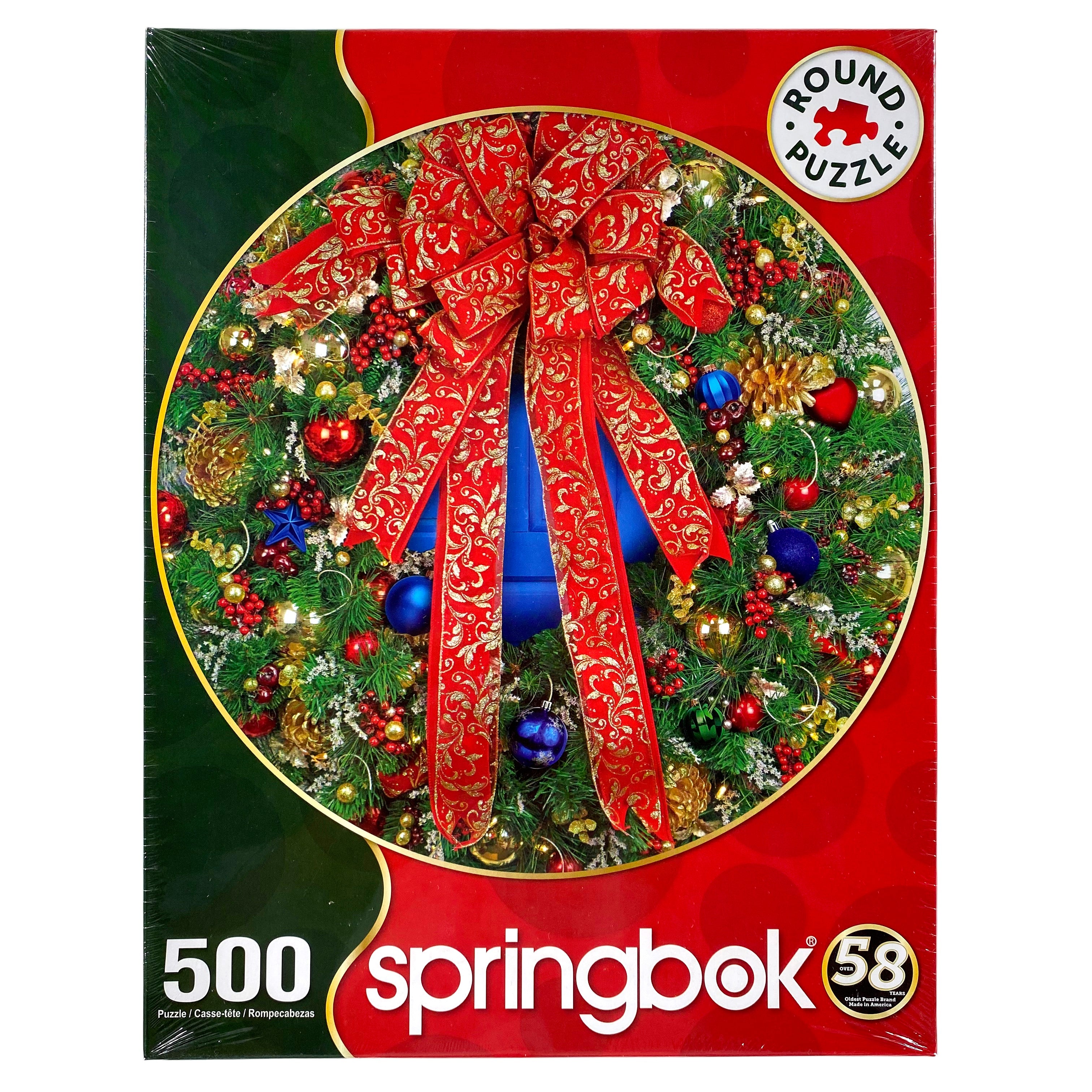 Holiday Wreath 500 Piece Round Puzzle    