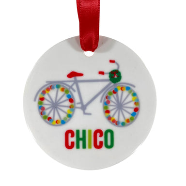Chico Holiday Bike Ceramic Ornament    