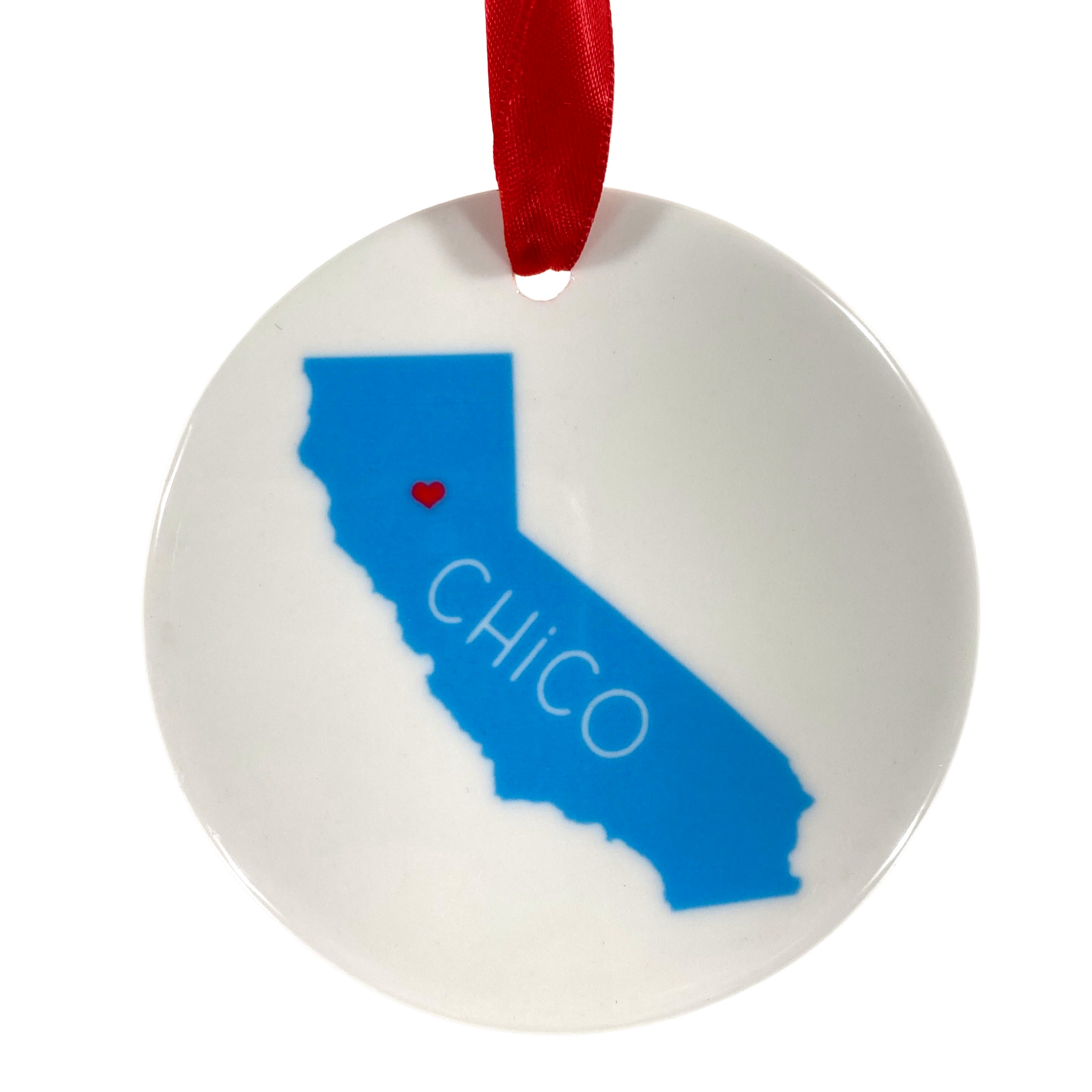 Cali State Love Ceramic Chico Ornament    