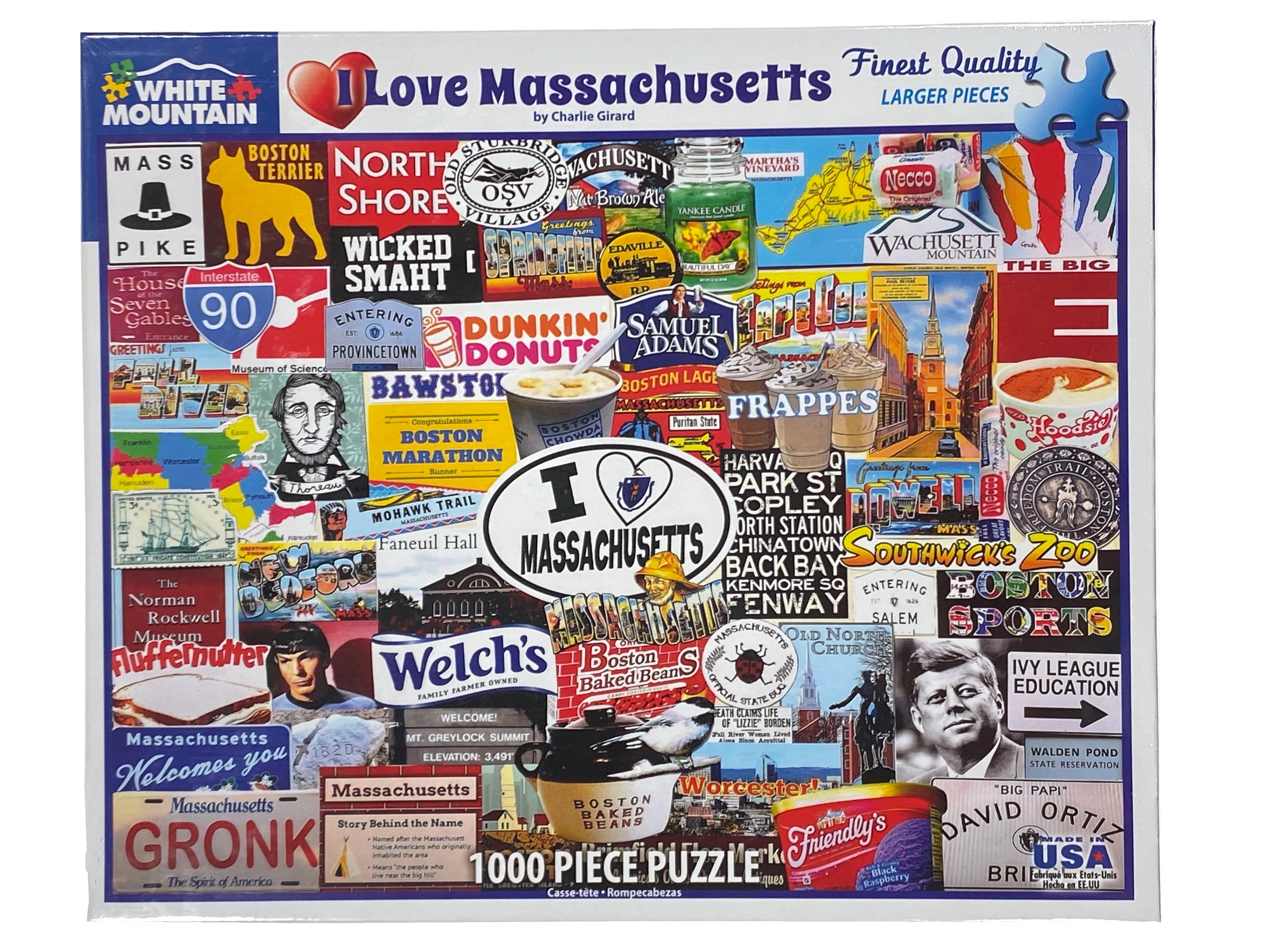 I Love Massachusetts 1000 Piece Puzzle    