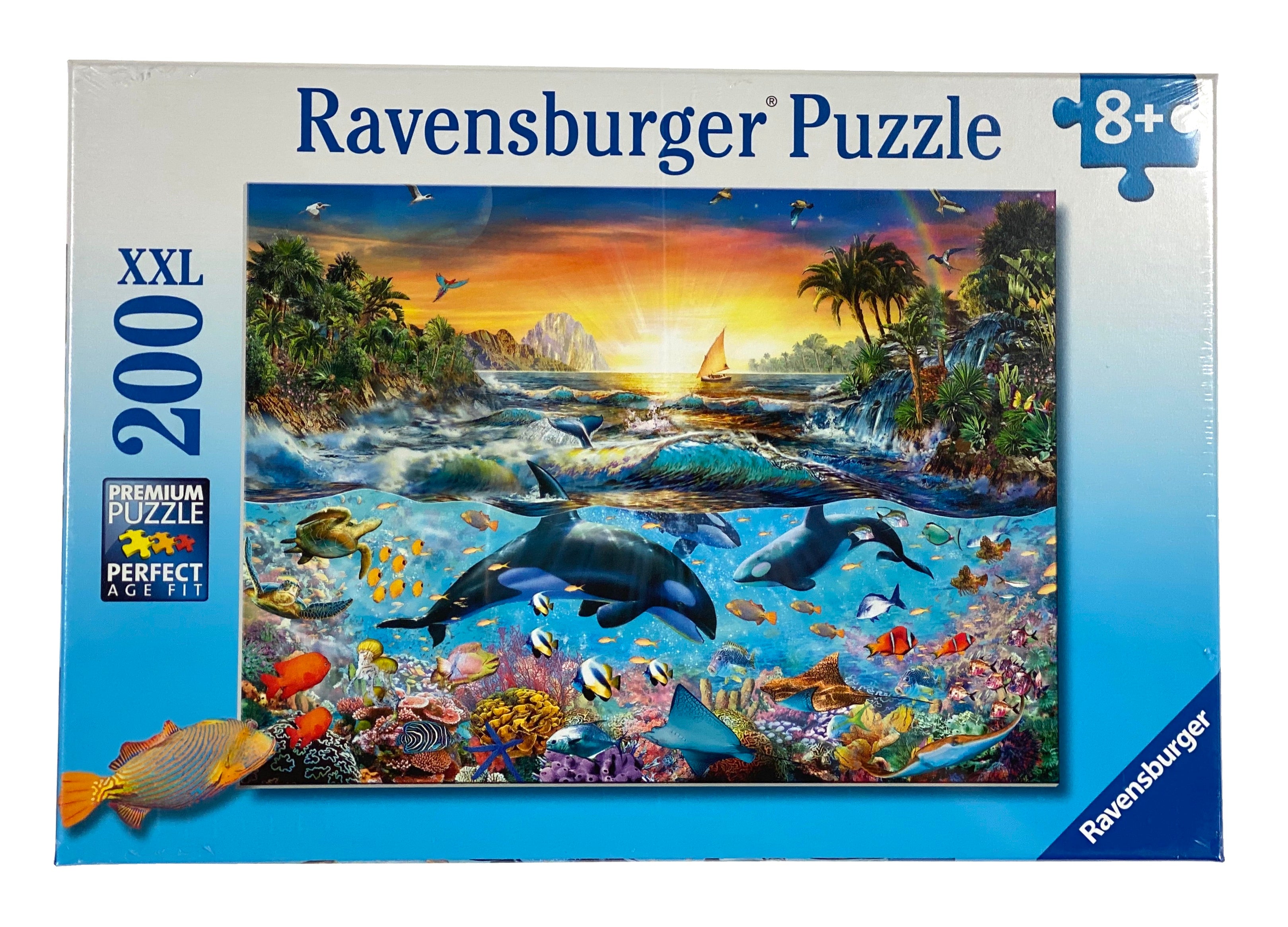 Ravensburger Kinderpuzzle Orca Paradies – 200 Teile, XXL-Format 49x36 Cm, Für Kinder Ab 8 Jahren