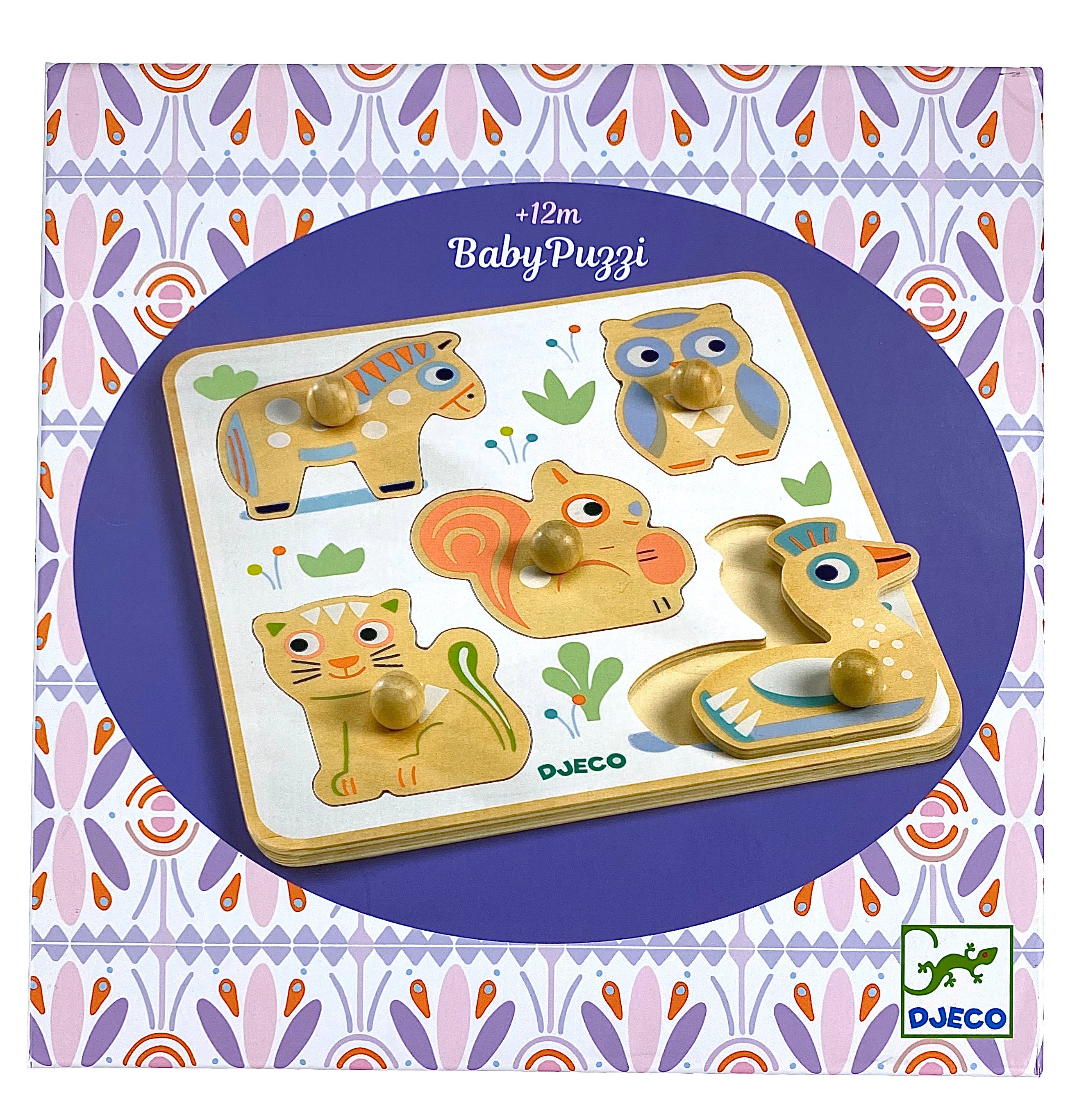 Baby Animals 5 Piece Wooden Peg Puzzle    