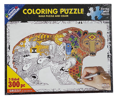 Grizzly by Sue Coccia 300 Piece Coloring Puzzle    