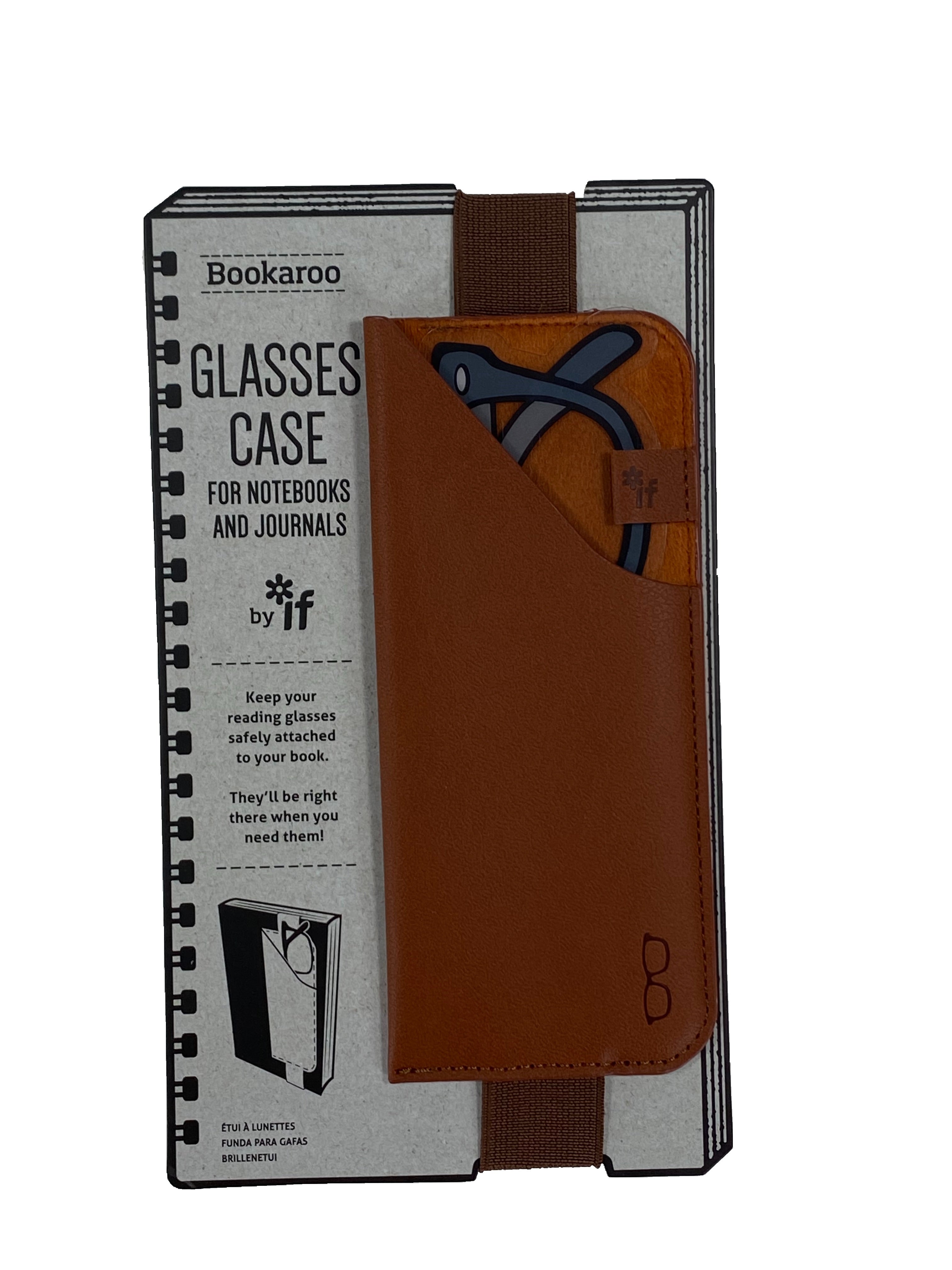 Bookaroo Glasses Case - Brown - For Notebooks and Journals    