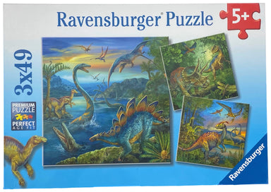 Dinosaur Fascination 3X49 Piece Puzzles    
