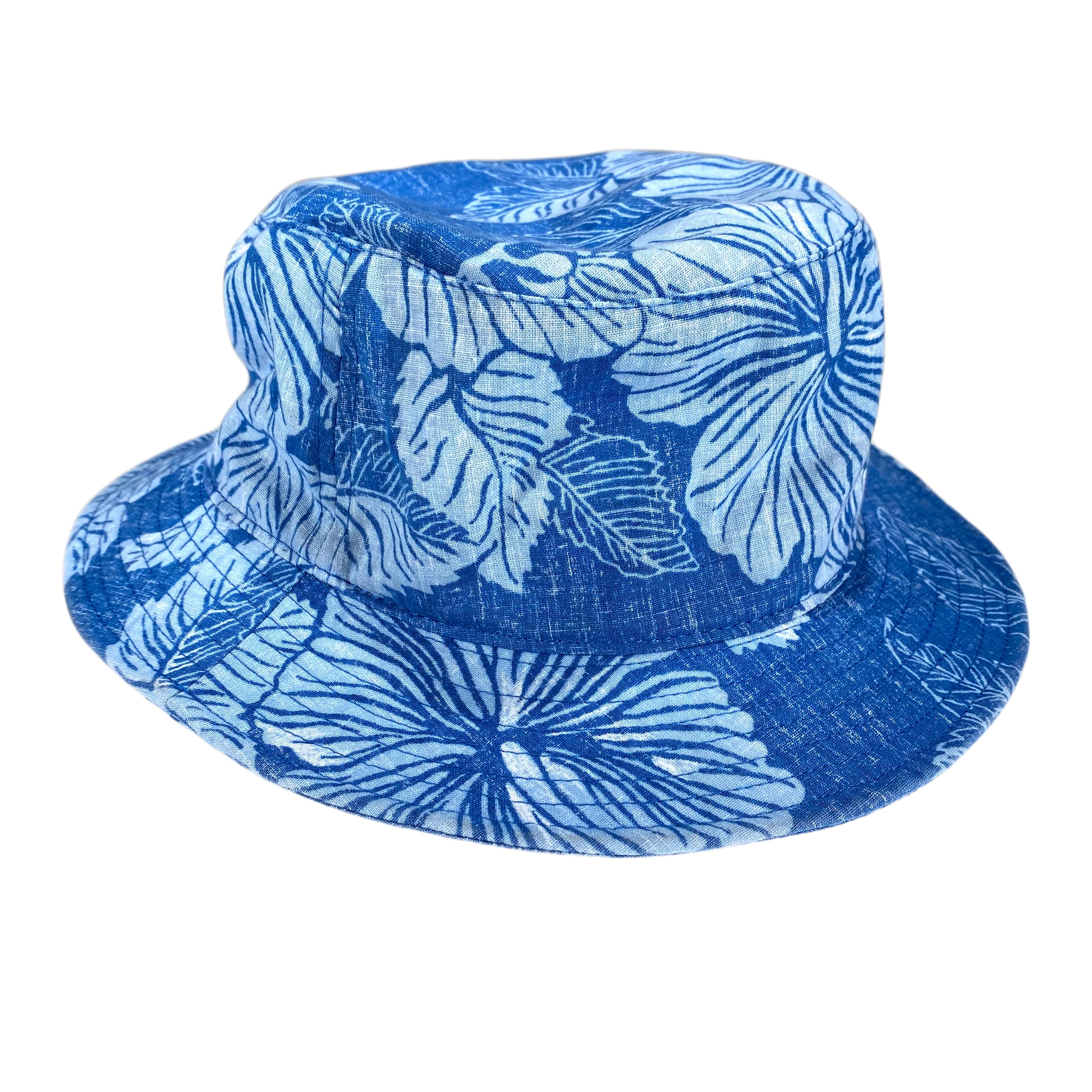 Aloha Biscus Bucket Hat by Reyn Spooner Ocean Blue S/M  805766146715