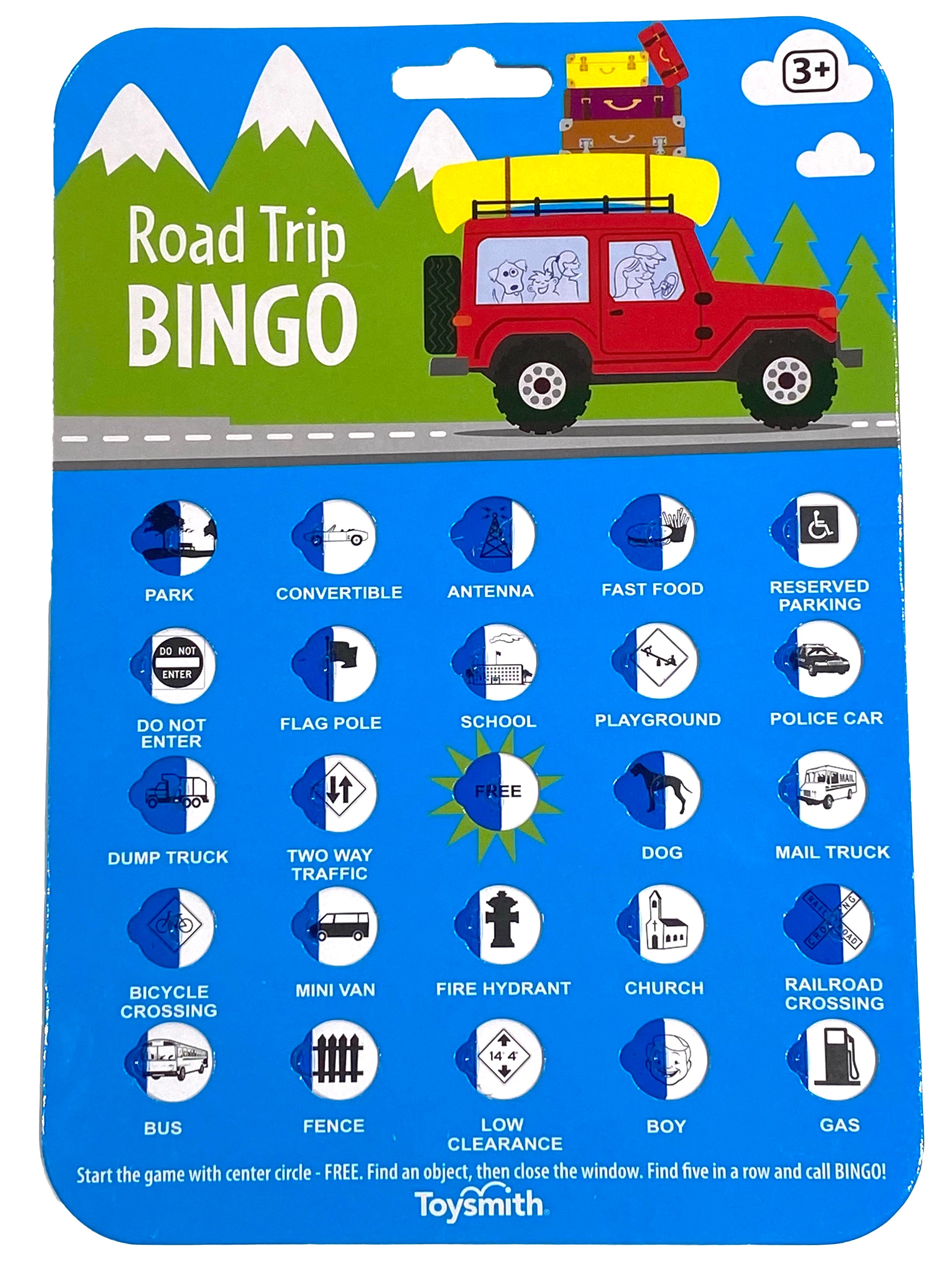 Road Trip Bingo (Single) - Red, Blue, Green or Yellow    