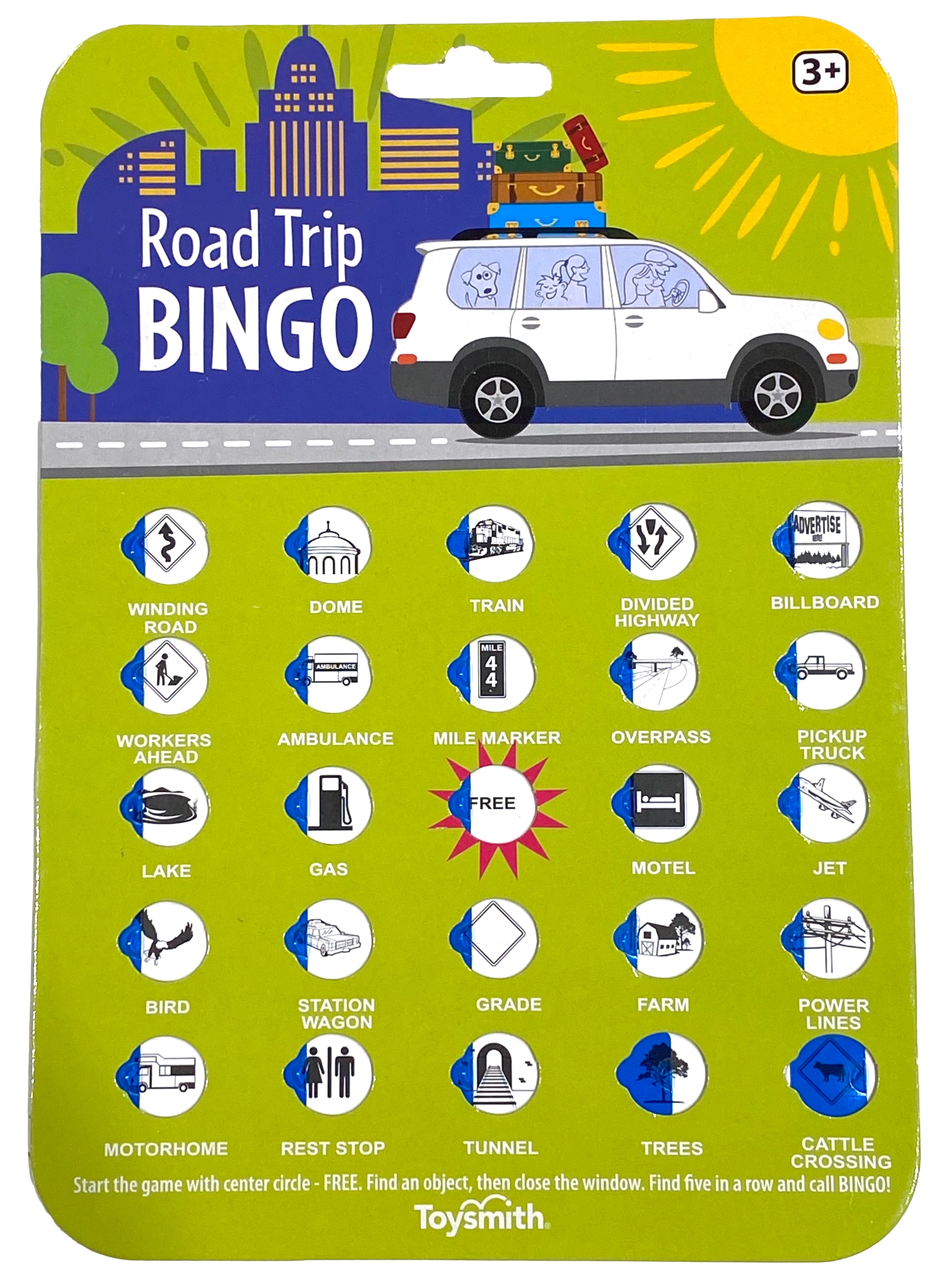 Road Trip Bingo (Single) - Red, Blue, Green or Yellow    