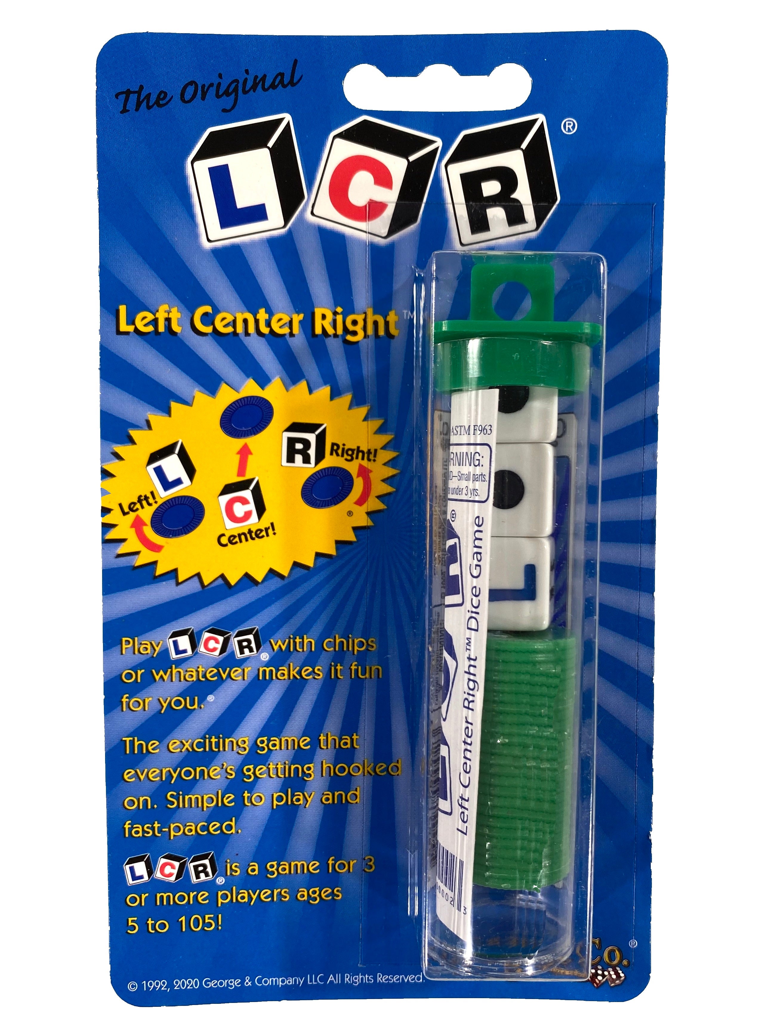 LCR - Left Center Right Dice Game - Blister Carded    