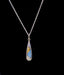 Boma Sterling Silver Necklace Long Tear Blue Mother Of Pearl Mosaic    