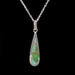 Boma Sterling Silver Necklace Long Teardrop Green Mosaic    