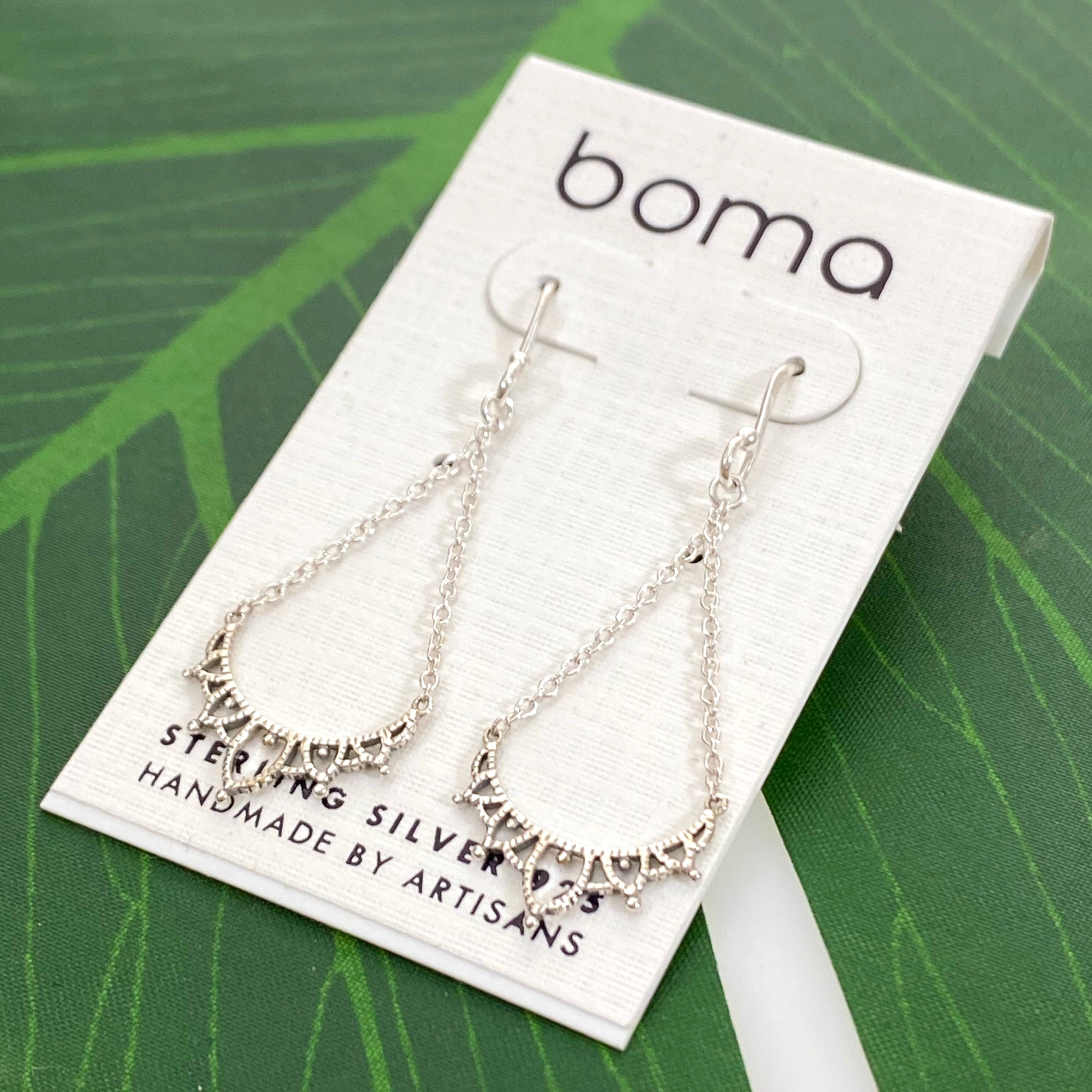 Boma Sterling Silver Earring - Filagree Chandelier    