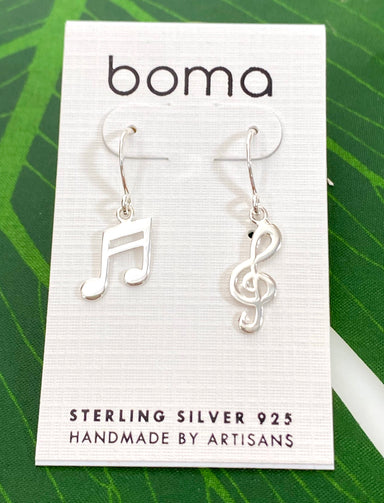 Boma Sterling Silver Earring - Musical Notes    