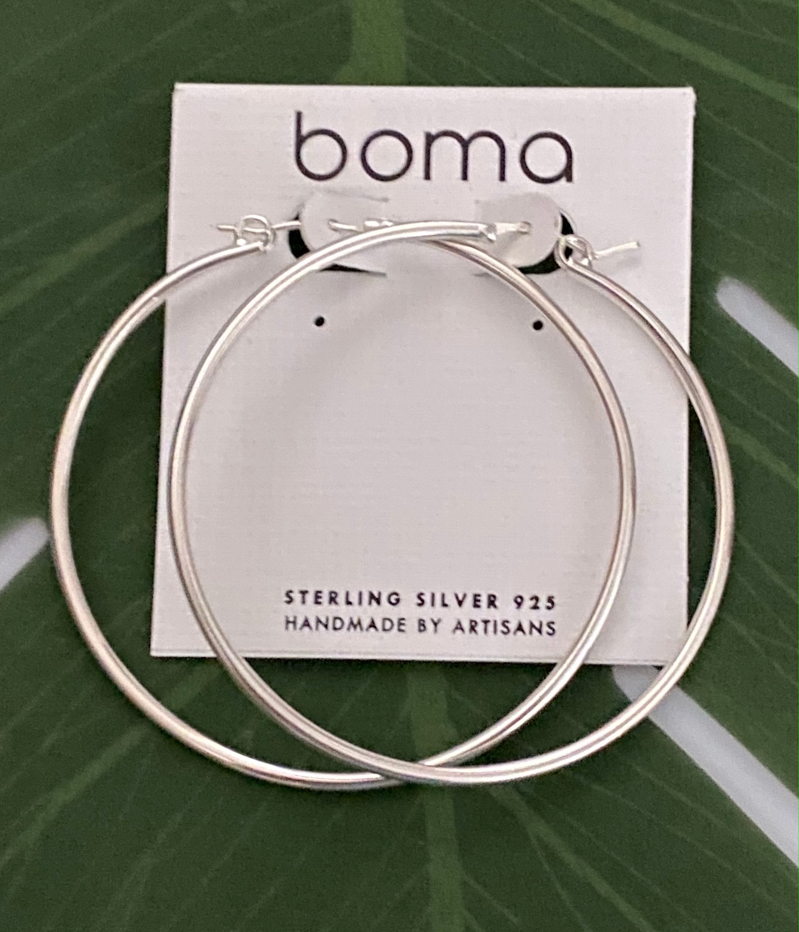 Boma Sterling Silver Earrings - 60mm Hoops    