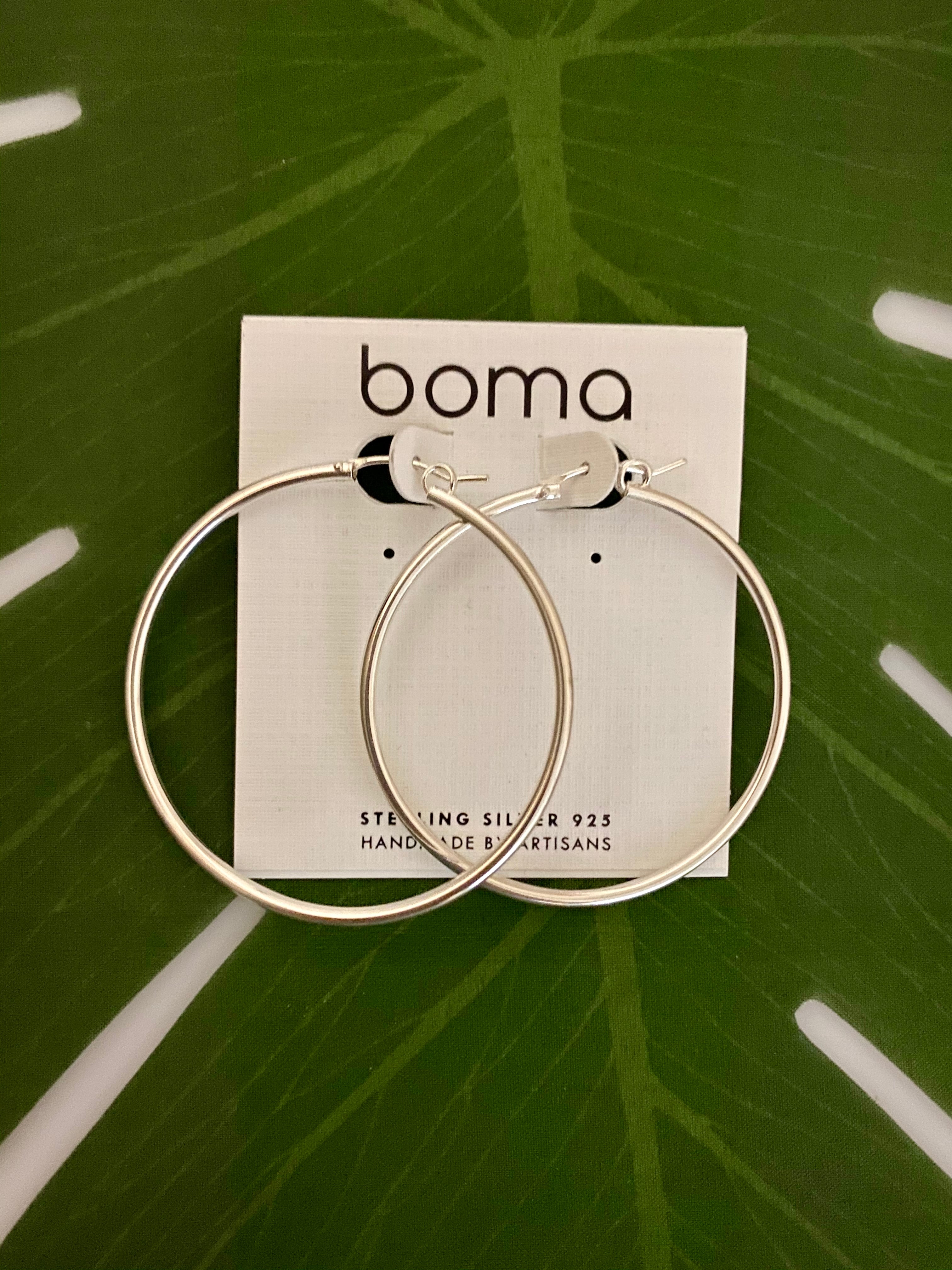 Boma Sterling Silver Earring - 50mm Hoop    