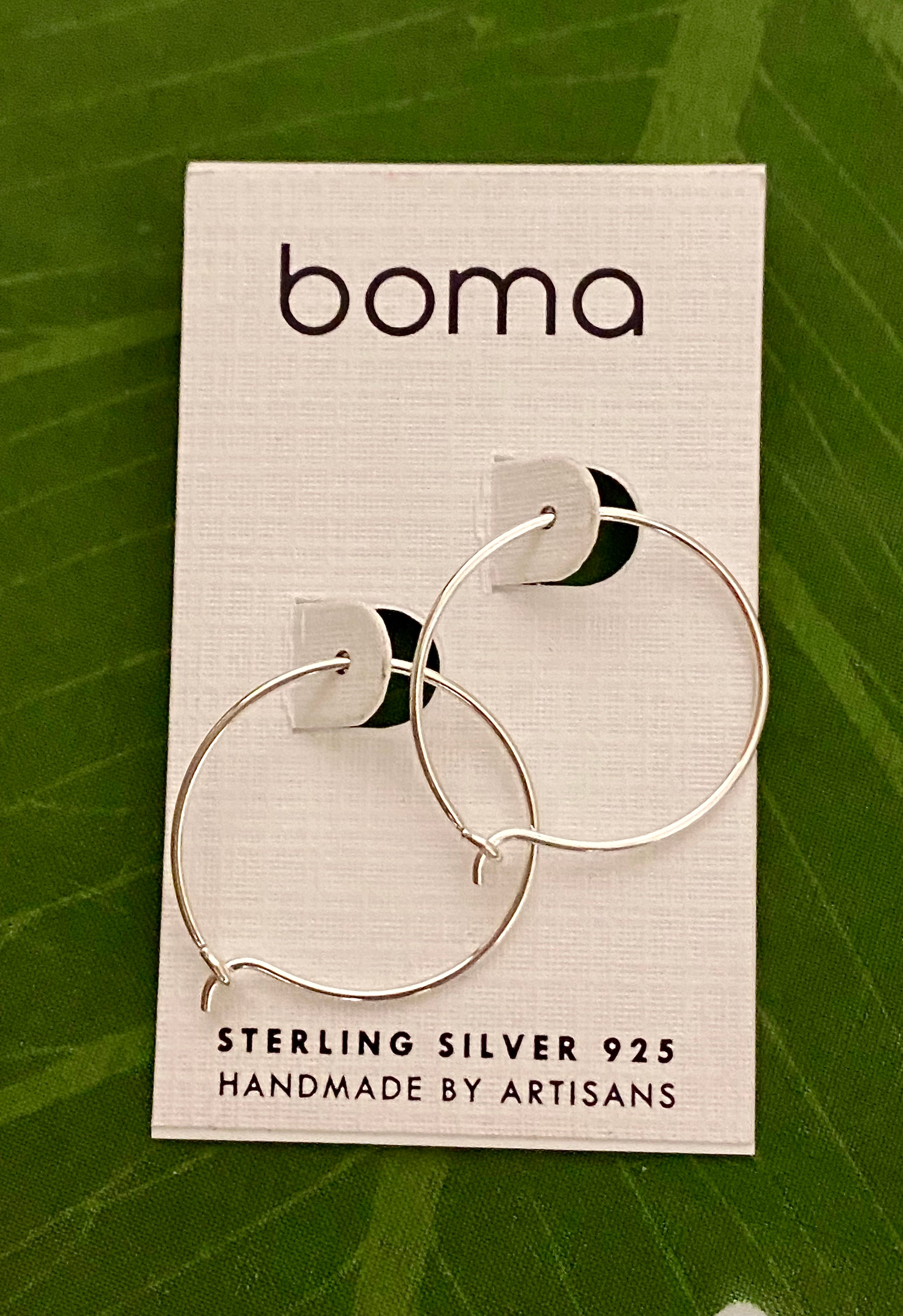 Boma Sterling Silver Earrings - .8 Inch Thin Hoop Earrings    