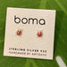 Boma Sterling Silver Post Earring - Red Black Ladybug    