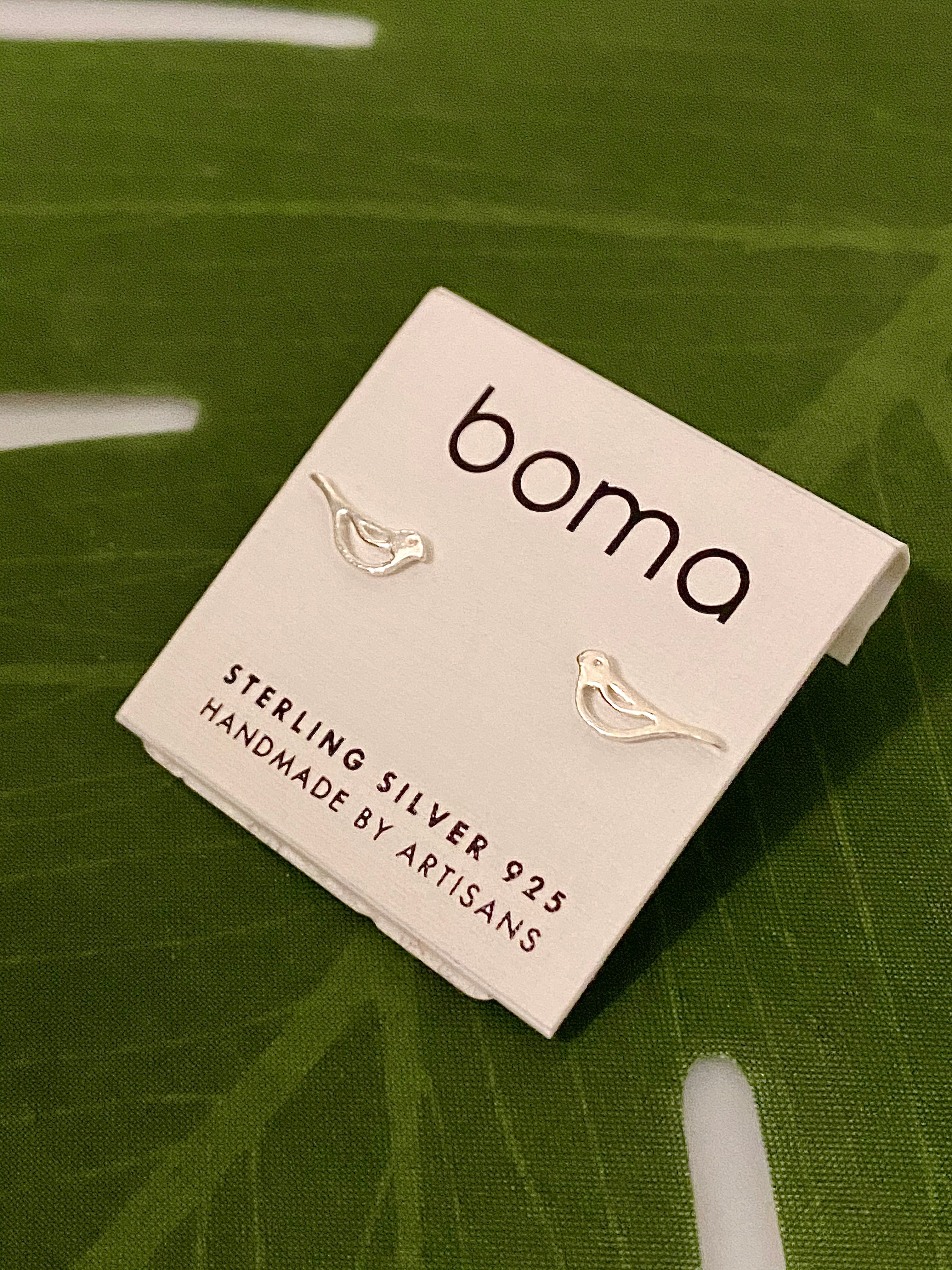 Boma Sterling Silver Post Earrings - Bird Outline    